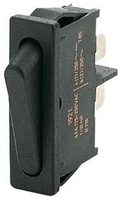 01921.1102-02, Клавишный переключатель, Вкл.-Выкл., SPST, Без Подсветки, Панель, Черный, 1900