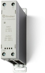 Реле модульное твердотельное выход 15А (24…280В AC) 230В AC функция "Включ. при пересечении нуля" 22.5мм клем. реле IP20 FINDER 771182308250