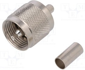 J01040A0009, Вилка, UHF (PL-259), "папа", прямой, RG223, RG400, обжим, на провод