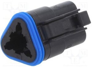 PX0100S03BK, Rectangular MIL Spec Connectors 3 Sckt Male Hsg Blk Rec Conn
