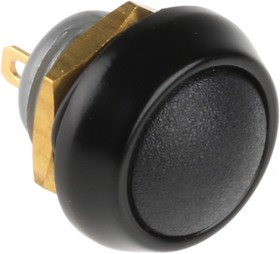 59-111, Pushbutton Switches MINI METAL PANEL SEALED-ALLOY RND BLK