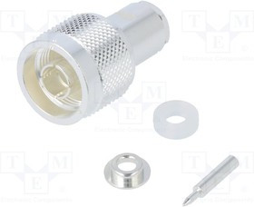 N-P-3DV-40, Вилка, N, "папа", прямой, 50Ом, 3D-2V, пайка, на провод, тефлон