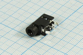 Гнездо 3,5моно, 3C, на плату, угловое, ON-OFF, CKX3-3,5-13; №9312 гн 3,5моно\3C\плат\угл\ ON-OFF\QCKXZ3-3,5-13\