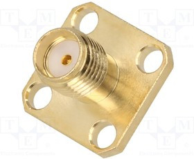 RF2-155-T-00-50-G, Гнездо, SMA, "мама", прямой, пайка, на панель, тефлон, позолота