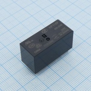 HF115F/005-2Z4B, Реле силовое, 8 А, 2FormC (две контактных группы--два направления) катушка 5В монтаж в отверстие