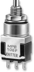 MPE 106 F, Кнопочный переключатель, Серия MPE, 6.4 мм, SPDT, Вкл.-(Вкл.), Plunger