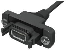 RPCU-G-00.25-AMS-AM, USB Cables / IEEE 1394 Cables AccliMate IP68 Sealed Rectangular USB Panel Mount Cable Assembly