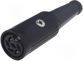 601-0510, Вилка, DIN, "мама", PIN 5, конфигурация выводов 240°, прямой, на провод