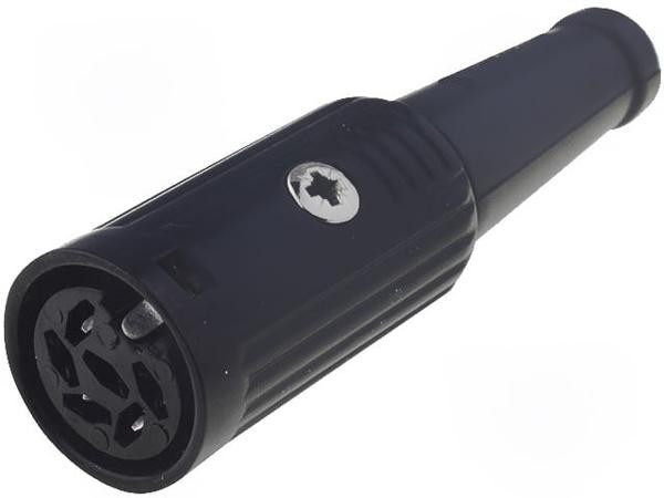 601-0510, Вилка, DIN, "мама", PIN 5, конфигурация выводов 240°, прямой, на провод 601-0510, Вилка, DIN, "мама", PIN 5, конфигурация выводов 240°, прямой, на провод