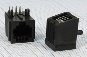 Гнездо телефонное 8P8C, 8P, на плату/угловое, T2-8P8C[RJ-45]; №930 гн телеф 8P8C\ 8P\\плат/угл\ T2-8P8C[RJ-45]