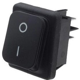 MP005731, Клавишный переключатель, IP65, Вкл.-Никакой-Выкл., DPST, Без Подсветки, Панель, Черный