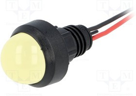 LY-D20-220DC, Индикат.лампа: LED, выпуклый, 220ВDC, Отв: d13мм, IP40, пластик