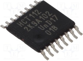 74HCT112PW.112, IC: цифровая; JK триггер (flip-flop); Ch: 2; IN: 5; CMOS,TTL; SMD