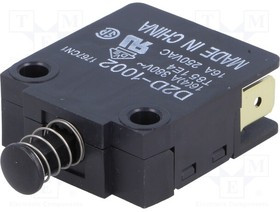 D2D-1002, Переключатель: дверной, Пол: 2, SPST-NC, 16A/250ВAC, черный, D2D
