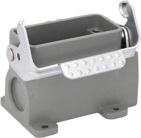 MP009373, Разъем для тяжелых условий, Основа, сквозной монтаж с гайкой, ввод сбоку, Корпус из Алюминия