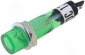 NI-2FGR-12V, Индикат.лампа: с неоновой лампой, вогнутый, зеленый, 12ВAC, IP20