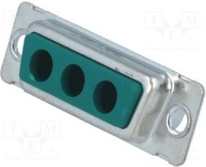 D-Sub socket, 3 pole, 3W3, unequipped, straight, crimp connection, 3003W3SXX99A10X