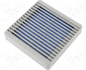 XPFA120GY, Решетка, с фильтром, 120x120мм, Мат-л пластмасса, Монтаж болт