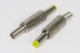 Разъем питания DC вилка , 5.5d2.5x14, 2C, , на кабель, пружинный хвост