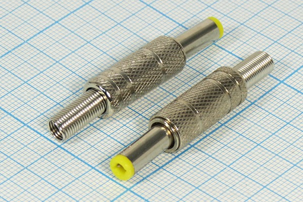 Разъем питания DC вилка , 5.5d2.5x14, 2C, , на кабель, пружинный хвост