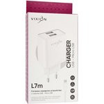 Блок питания (сетевой адаптер) VIXION L7m 2xUSB, 2.1A с кабелем micro USB 1м (белый)