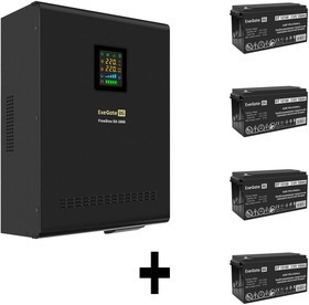 EX296651RUS, Комплект ИБП EX296003RUS + батарея 150Aч EX282990RUS 4шт (инвертор, синус, для котла, настенный) ExeGate FineSine SX-3000.LCD.A