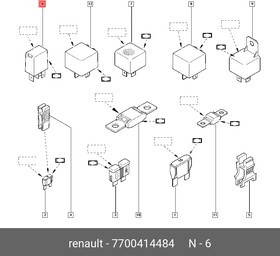 7700414484, Реле поворотов (5 вых) Renault Kangoo
