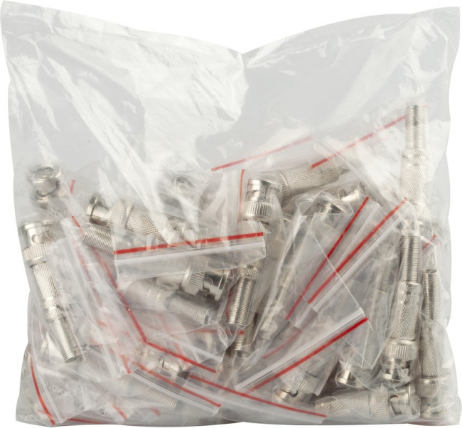 Разъем ЭРА SIMPLE штекер BNC под винт с пружиной металл упаковка 50 шт. Б0048313