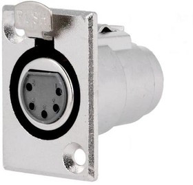 XLR-5G-C, Гнездо, XLR, "мама", PIN 5, пайка, диаметр монтажного отверстия 24мм