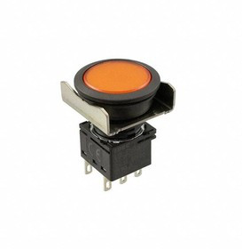 LBW6L-M1T64A, Pushbutton Switches LBW FLUSH ILLD PB MOME. AMBER