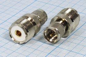 Штекер miniUHF-Гнездо UHF, переходник, позолоченный центральный контакт; №1509 штек miniUHF-гн UHF