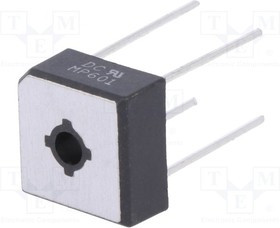 MP601, Диодный мост: однофазный, Urmax: 100В, If: 6А, Ifsm: 175А, MP-6, THT
