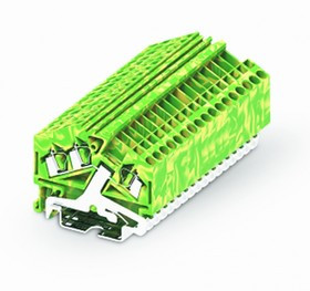 225964, Клемма CAGE CLAMP на DIN рейку серии 225, 3 конт., жёлто-зелён.