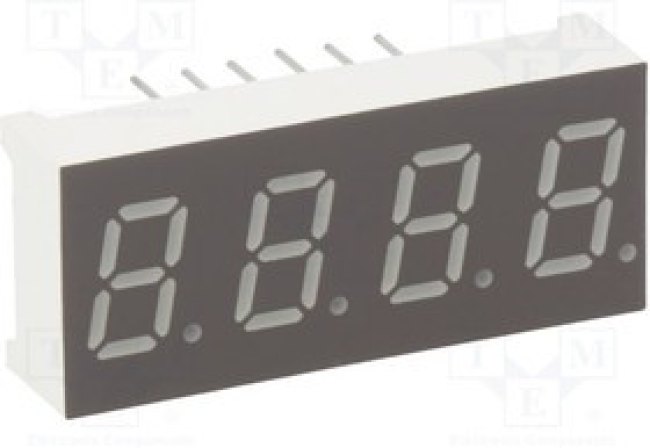 KW4-306CVA, Дисплей: LED, 7-сегментный, 7,6мм, 0,3", II.зн: 4, красный, 24-48мкд