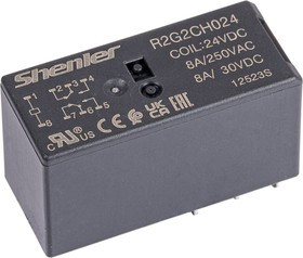 R2G2CH024, Реле миниатюрное 2пер. 24DC, 8A/250VAC