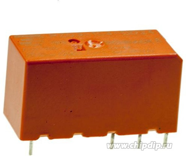 RT424012, Реле электромагнитное, DPDT, Uобмотки 12ВDC, 8A/250ВAC, 8A/30ВDC, монтаж PCB