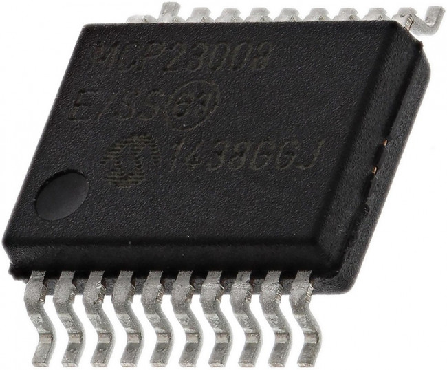MCP23008-E/SS, Расширитель I/O, 8бит, 1.7 МГц, I2C, 1.8 В, 5.5 В, SSOP