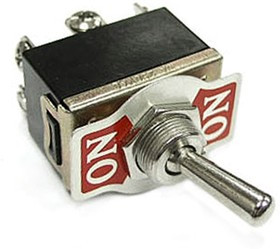 KN3(C)-202 on-on, Тумблер двухпозиционный двухполюсный KN3(C)-202, 53х19.8х33 мм, ON-ON, DPDT, 6 А, 250 В, 50 мОм, 6 контактов, под винт