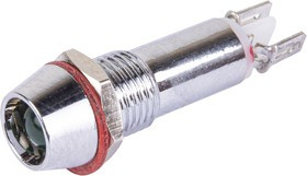 XD22-8-G-03VDC, Светодиод с держателем зеленый 8мм 3VDC IP65