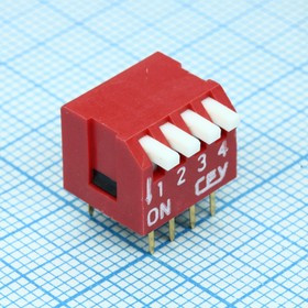 DS1040-04RT, (SWD3-4), DIP-переключатель с выступающим движком.