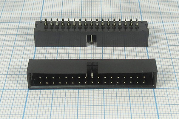 Разъем (IDC) BH-34 вилка, шаг P2.54x2.54, контакты 34P, на плату, BH-34