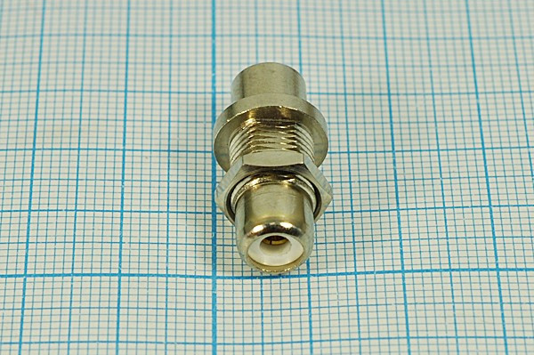 Переходник гнездо RCA на гнездо RCA на панель; №10321 гн RCA-гн RCA\переходник\ \\мет\Au\\на панель