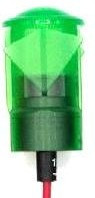 654-1204-103F, LED Panel Mount Indicators 0.5in FLT SNAP GN 24VDC W/LEADS