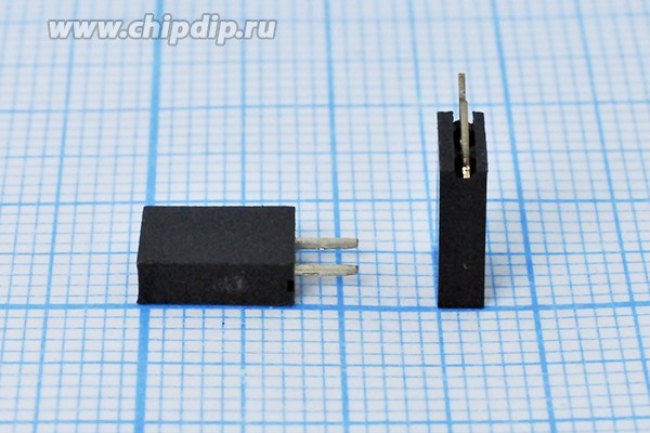 Разъем PBS-1x 2 розетка, шаг P2.54, контакты 2P, h-8.4, монтаж на плату Разъем PBS-1x 2 розетка, шаг P2.54, контакты 2P, h-8.4, монтаж на плату