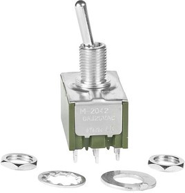 M2042SS1W01, SWITCH, TOGGLE, 4PDT, 6A, 125VAC