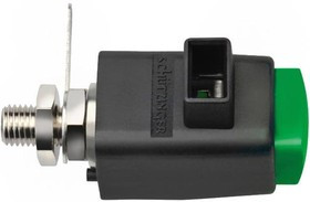 SDK800-GN, Зажим лабораторный, зеленый, 300ВDC, 16А, винтами, никель, 31мм