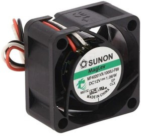 MF40201VX-F99-A, Вентилятор осевой, 12В DC, 40x40x20мм, подшипник Vapo, 18,25куб.м/ч, 27,5дБА