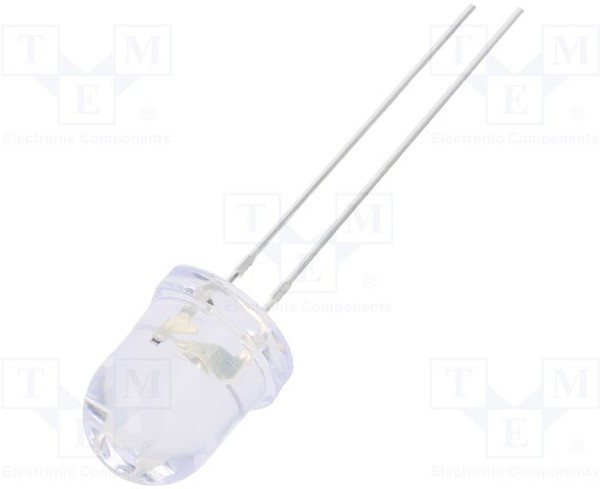 OSY5PA8131A-5V, LED; 8mm; yellow; 2180?3000mcd; 30°; Front: convex; 5V; Pitch: 2.54mm