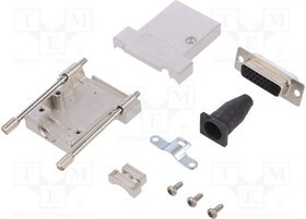 DTSL15-TJSRGHDS26K, Разъем D-Sub; PIN: 26; вилка; "мама"; прямой; пайка; на провод; черный