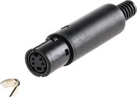 MJ-372/4, 4 Pole Miniature Din Socket, 1A, 100 V ac, Female, Cable Mount